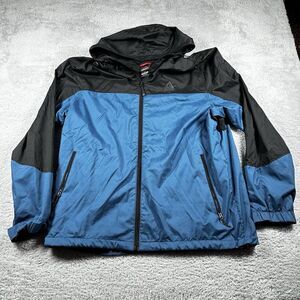 Gerry Rain Jacket Tandum Tech Lightweight XL Blue‎ Hooded Windbreaker Full Zip